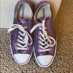 Purple glitter converse. Great used condition